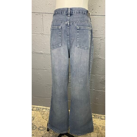 Vintage y2k Lo Rise Flare Jeans SZ 12 Light Med Wash Bell Bottom LG - Picture 5 of 10